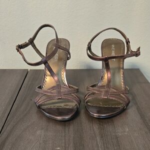 Nine West Metallic Strappy Heels